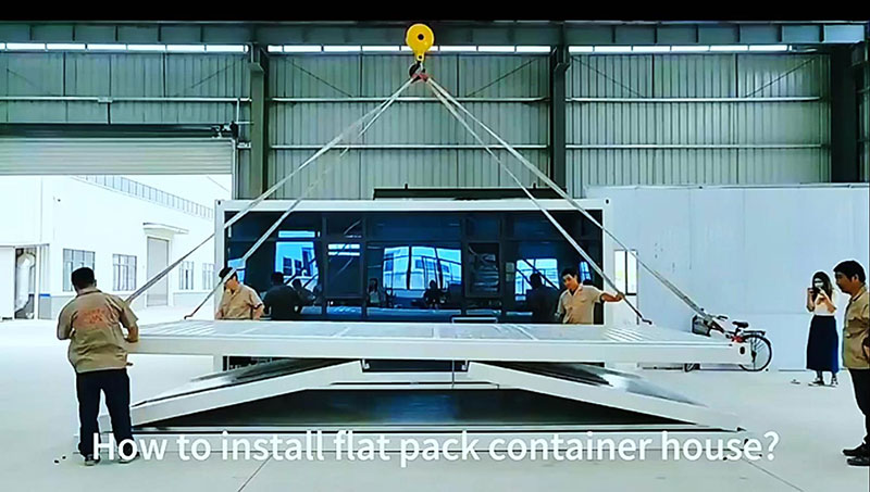 Folding flat pack container house
